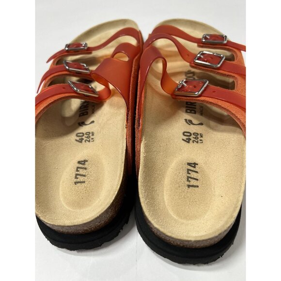 Birkenstock 1774 Florida PVC Slides in VIbrant Orange - Picture 5 of 8
